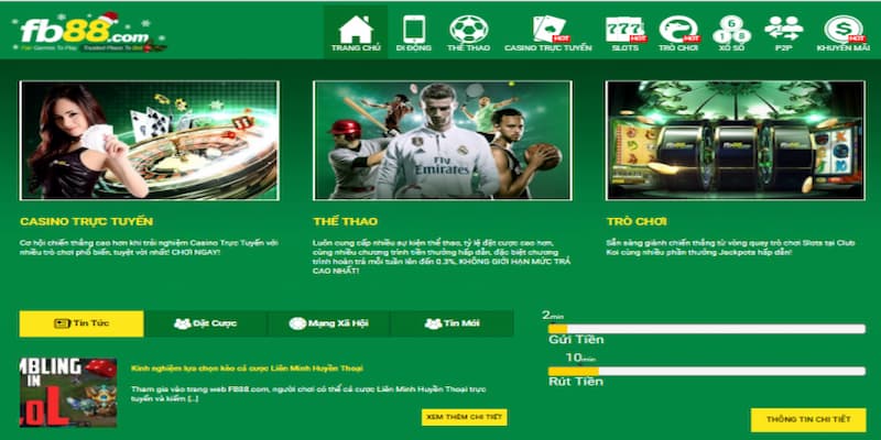 Trò chơi casino tại FB88 – Đỉnh cao trải nghiệm cá cược trực tuyến